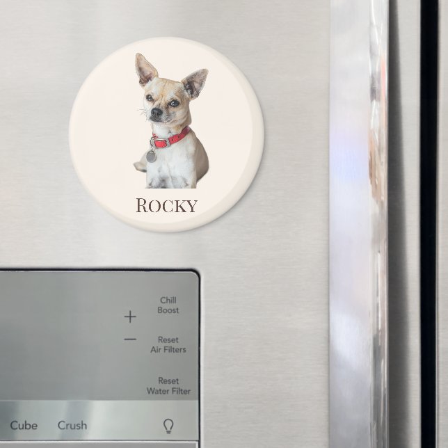 Íman Personalized Dog Photo | Custom Pet Name  (In Situ (Fridge))