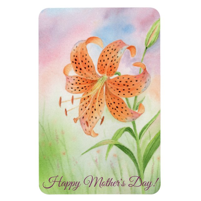 Íman Personalized Elegant Tiger Lily (Vertical)