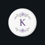Íman Personalized Floral Bridesmaid Initial Magnet Gift<br><div class="desc">Add a thoughtful and elegant touch to your bridal celebration with this personalized floral initial magnet. Featuring a delicate lavender monogram design, this custom magnet makes a beautiful addition to bridesmaid proposal boxes, wedding welcome bags, and bridal party favors. Customize each magnet with your bridesmaid’s initial to create a coordinated...</div>