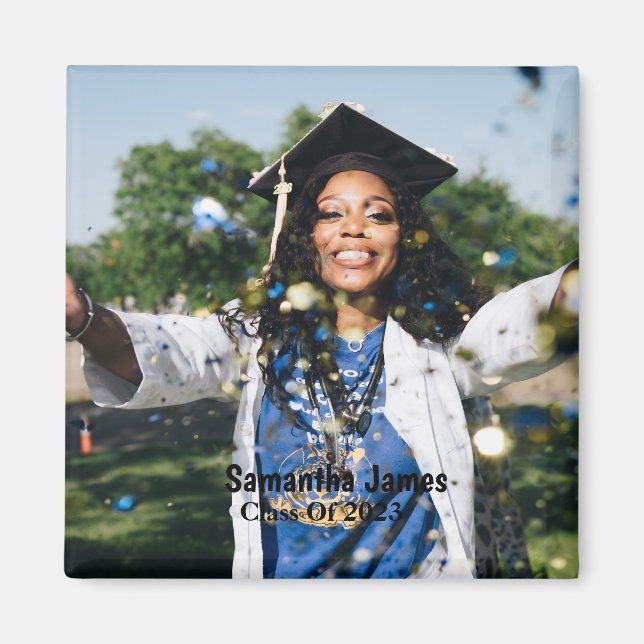 Íman Personalized Graduation Photo and Name (Frente)