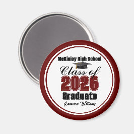 Íman Personalized Maroon Class of 2026 Graduation Party