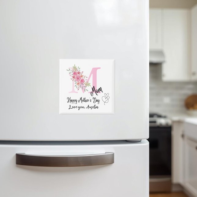 Íman Personalized Mom Initial Fridge Magnet (Criador carregado)