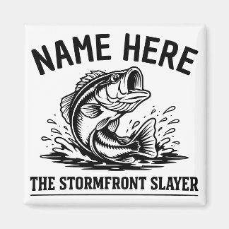 Íman Personalized Name Classic Bass Fishing Storm