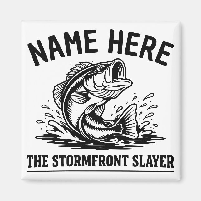 Íman Personalized Name Classic Bass Fishing Storm (Frente)