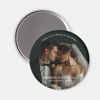 Íman Personalized Photo Favor with Names & Wedding Date