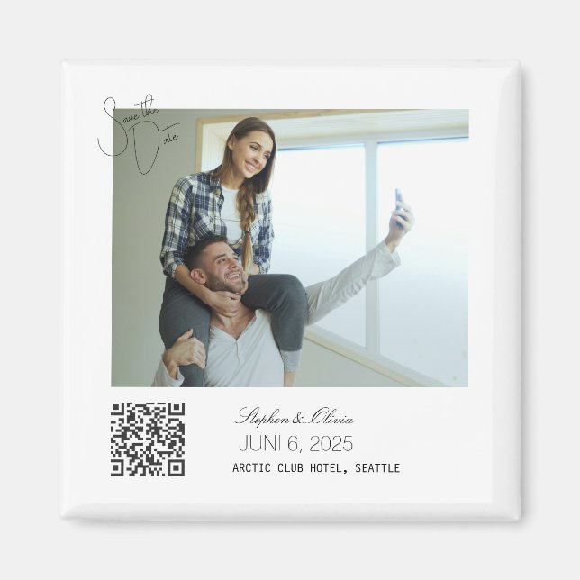Íman Personalized Photo Save the Date Wedding magnet (Frente)