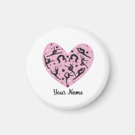 Íman Personalized Rhythmic Gymnastics Magnet Pink Heart