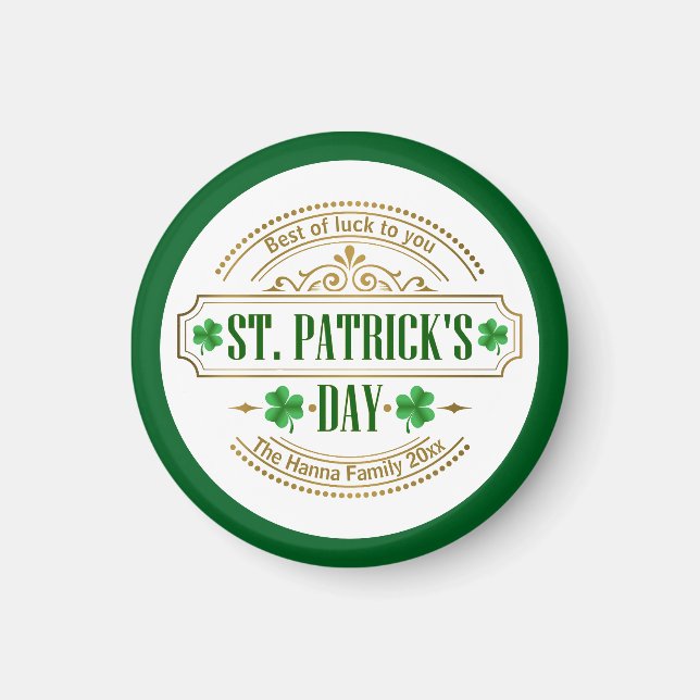Íman Personalized St. Patrick's Day I Luck of the Irish (Frente)