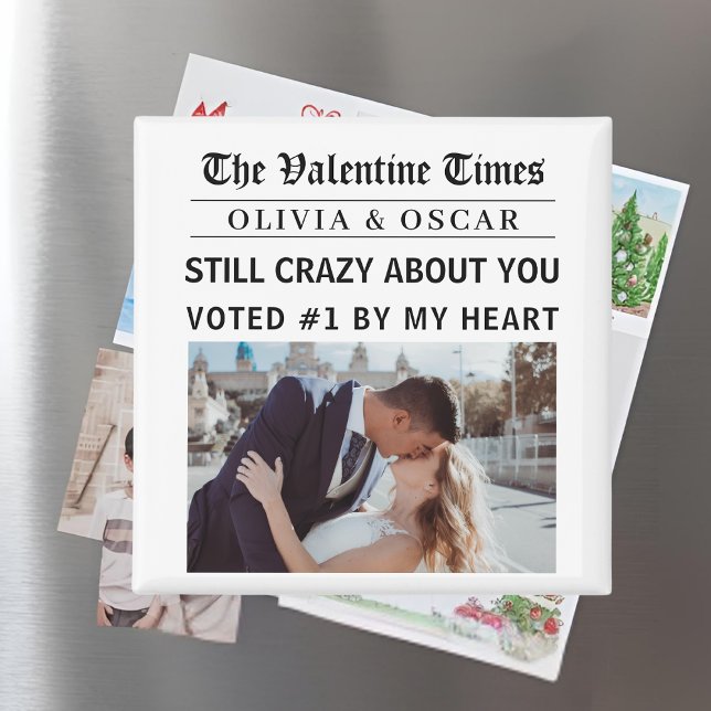 Íman Personalized Valentine Newspaper  (Criador carregado)