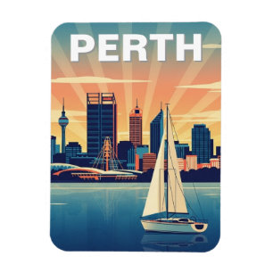 Íman Perth Austrália Paisagem Urbana Viagem