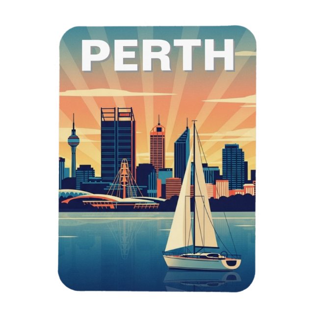 Íman Perth Austrália Paisagem Urbana Viagem (Vertical)