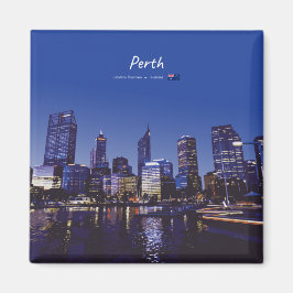 Íman Perth, Austrália - Silhueta da Cidade à Noite
