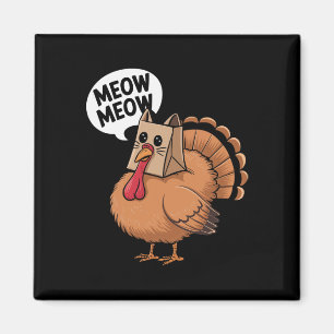 Íman Peru Cat Meow Dia de Ação de Graças Engraçado Home
