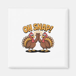 Íman Peru de Ação de Graças Oh Snap Cartoon Animal Engr