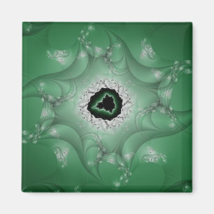 Íman Pesadelos Arte Fractal Verde e Branca