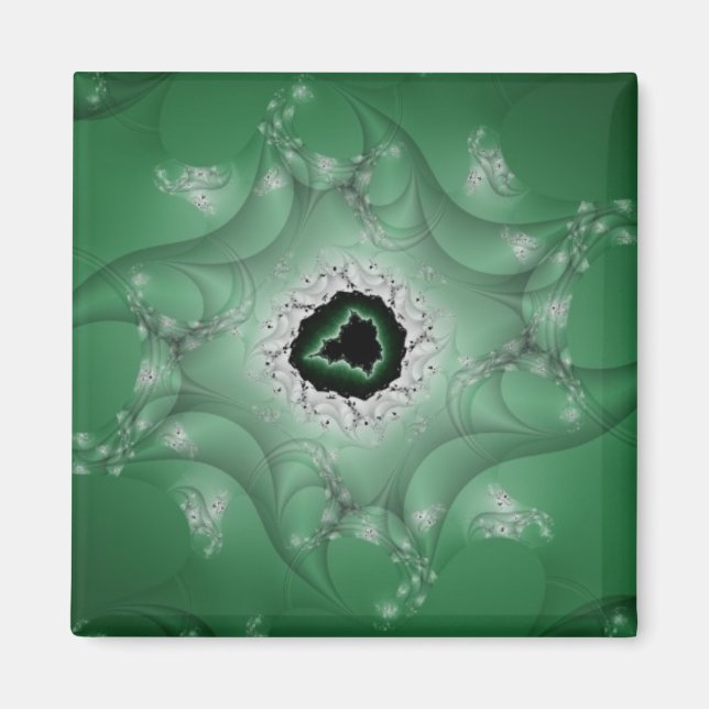 Íman Pesadelos | Arte Fractal Verde e Branca (Frente)