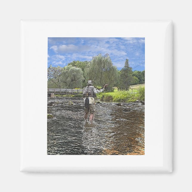 Íman pesca com mosca-da-truta (Frente)