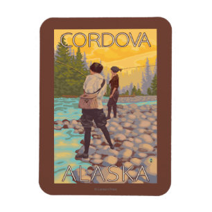 Íman Pesca com mosca das mulheres - Cordova, Alaska