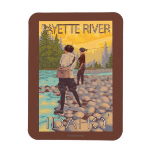 Íman Pesca com mosca das mulheres - rio de Payette,