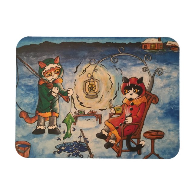 Íman Pesca de gelo à noite (Horizontal)