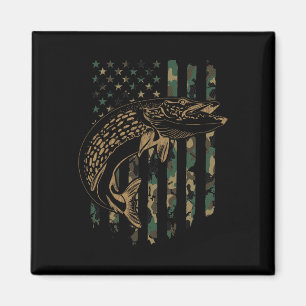 Íman Pesca de lúcio Camuflagem Bandeira Americana Lúcio