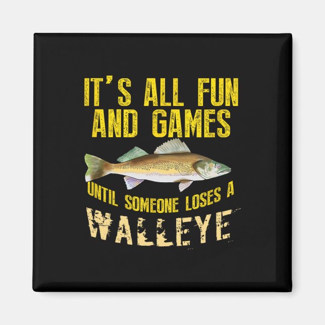 Íman Pesca de Walleye Engraçada Gráficos de Peixes de Á (Frente)