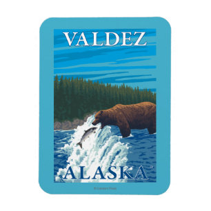 Íman Pesca do urso no rio - Valdez, Alaska