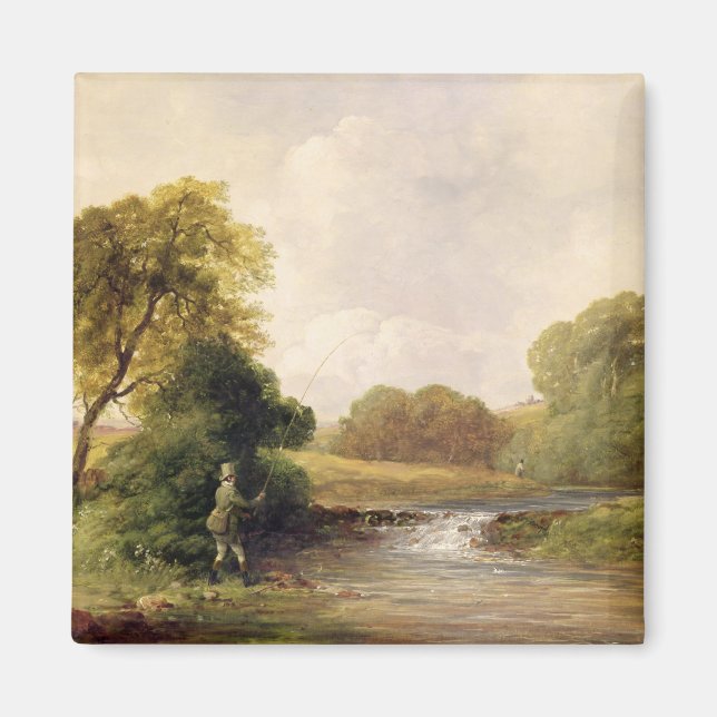Íman Pesca: Jogando peixe (óleo na canvas) (Frente)