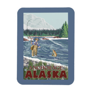 Íman Pescador da mosca - Anchorage, Alaska