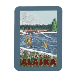 Íman Pescador da mosca - Seward, Alaska