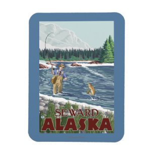 Íman Pescador da mosca - Seward, Alaska