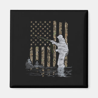 Íman Pescador de Mosca Camuflagem Bandeira Americana Fl