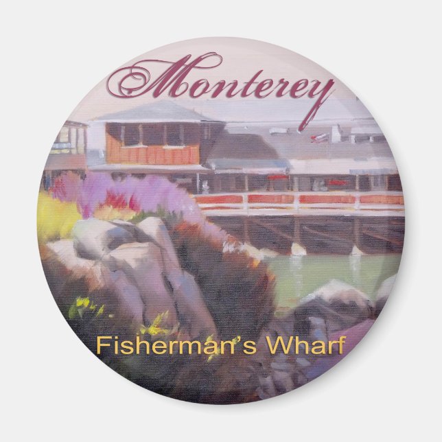 Íman Pescadores de Monterey Wharf Scenic California Coa (Frente)