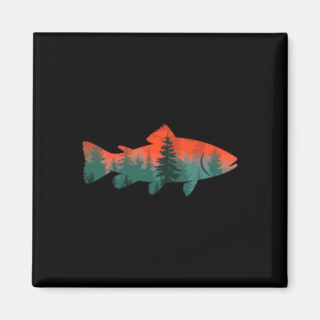 Íman Pescaria com Mosca Pescador Natureza  (Frente)