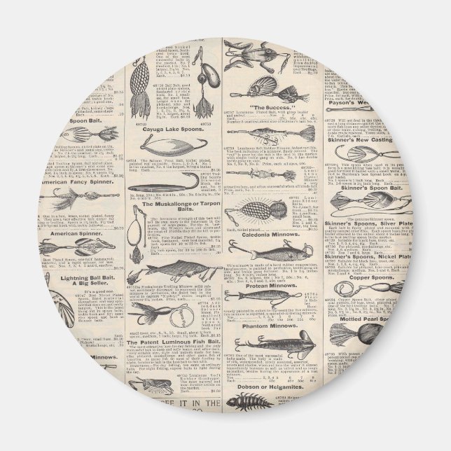 Íman Pescarias Vintage: Pescador antigo dos anos 1900 (Frente)