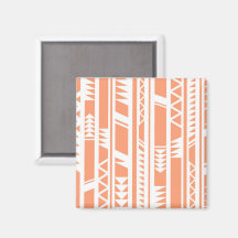 Pêssego e padrão tribal branco-impressão