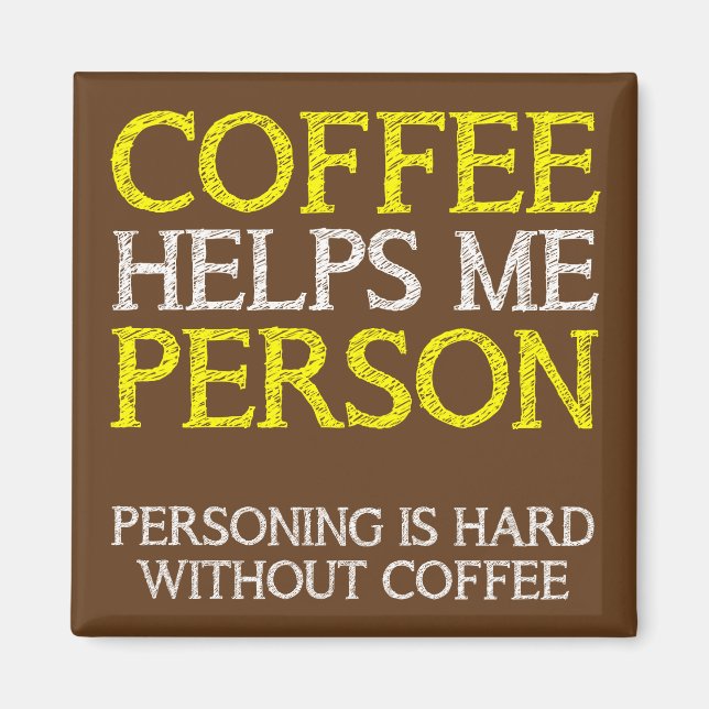 Íman Pessoa do Café Fazendo Coisas Engraçadas Ímã de Ge (Frente)