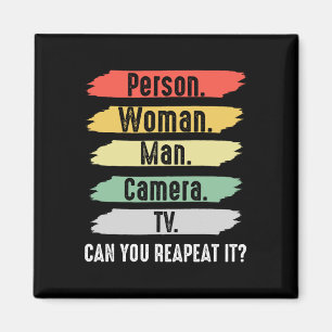 Íman Pessoa. Mulher. Homem. Câmera. Tv Vintage Engraçad