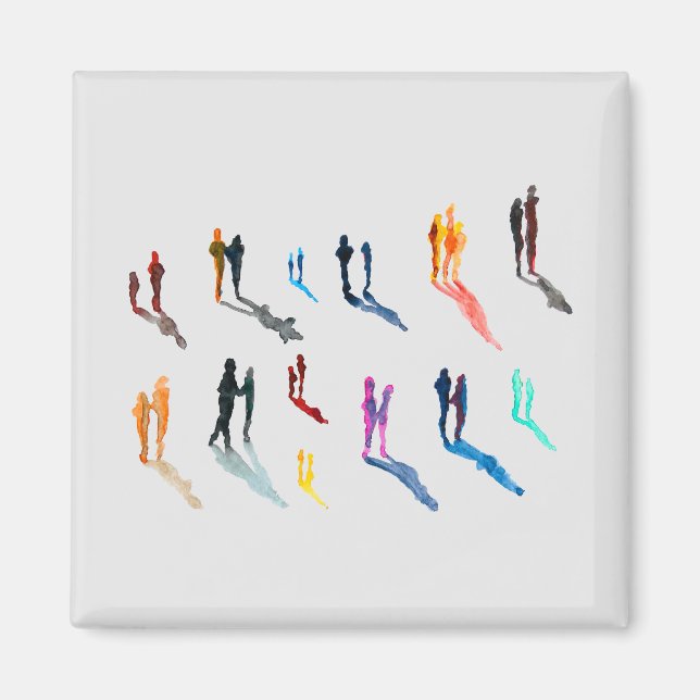 Íman Pessoas arte aquarela belas artes (Frente)