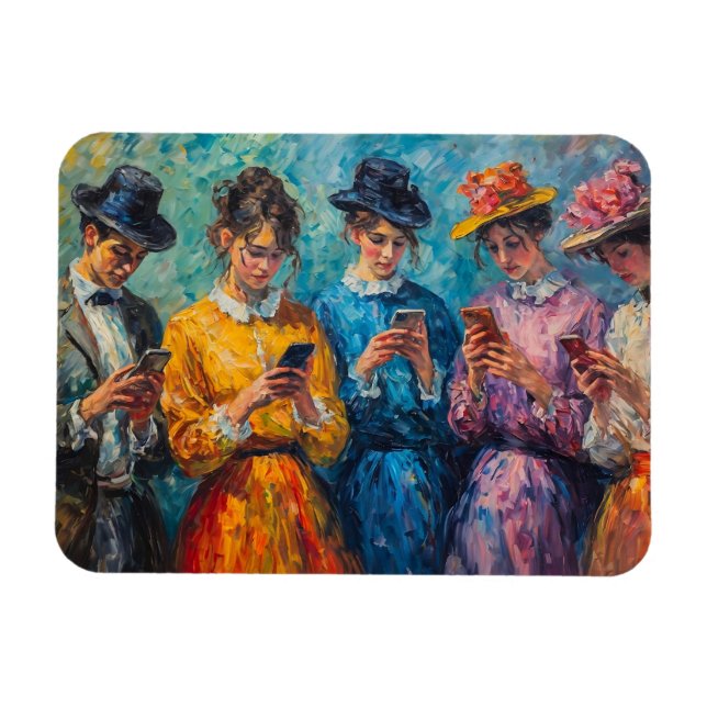 Íman pessoas do século 19 usando smartphones (Horizontal)