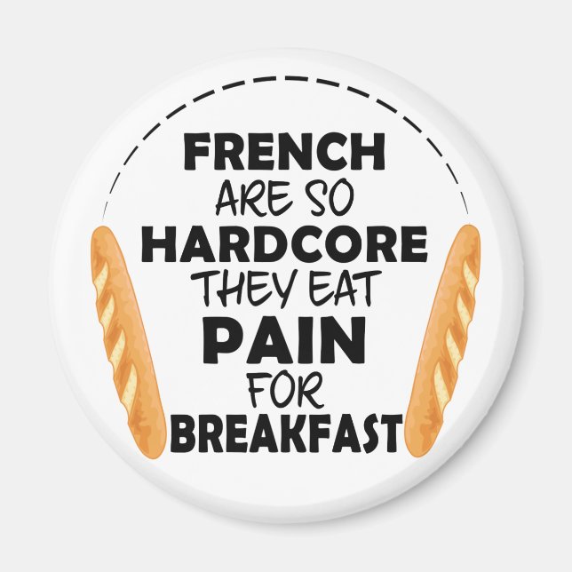 Íman Pessoas Francesas Comem Dor Para O Pão Engraçado D (Frente)