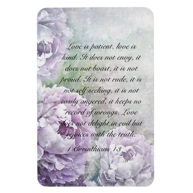 Íman Pessoas Roxas O amor é o amor do paciente é gentil (Vertical)