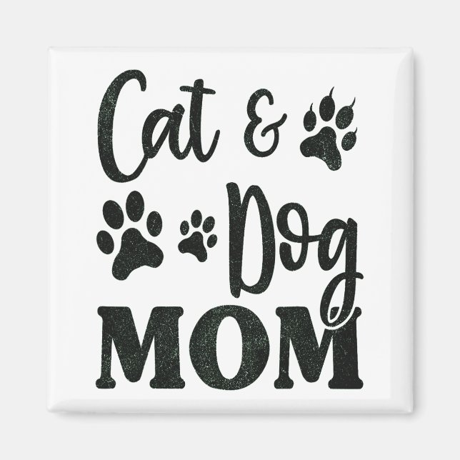 Íman Pet Cat Dog Mãe Dia de as mães Para Mulheres (Frente)