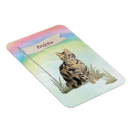 Íman Pet Cat Tabby de Nome Personalizado