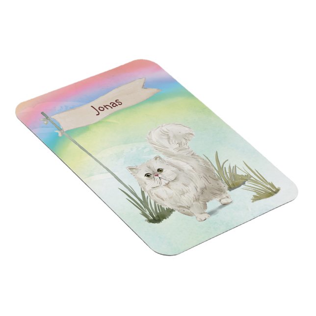 Íman Pet de Cat Persa de Nome Personalizado (Lado Direito)
