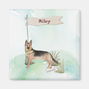 Íman Pet Dog de German shepherd de Nome Personalizado