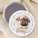 Íman Pet é o meu primeiro Natal em Forever Home Modern<br><div class="desc">Design é composto por tipografia moderna com sans serif e serif font. Adicione uma foto personalizada do animal de estimação adotado e do ano.</div>