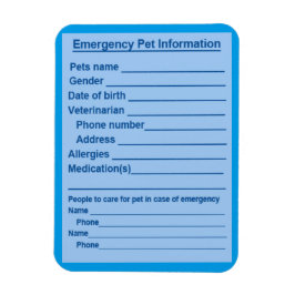 Íman Pet Emergency Information Magnet