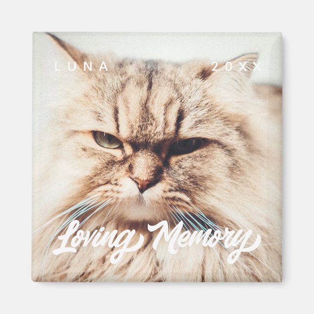 Íman Pet Memorial Loving Memorial Foto Simples Moderna (Frente)