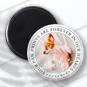 Íman Pet Memorial Paw Imprime Foto Chic Elegante Para C